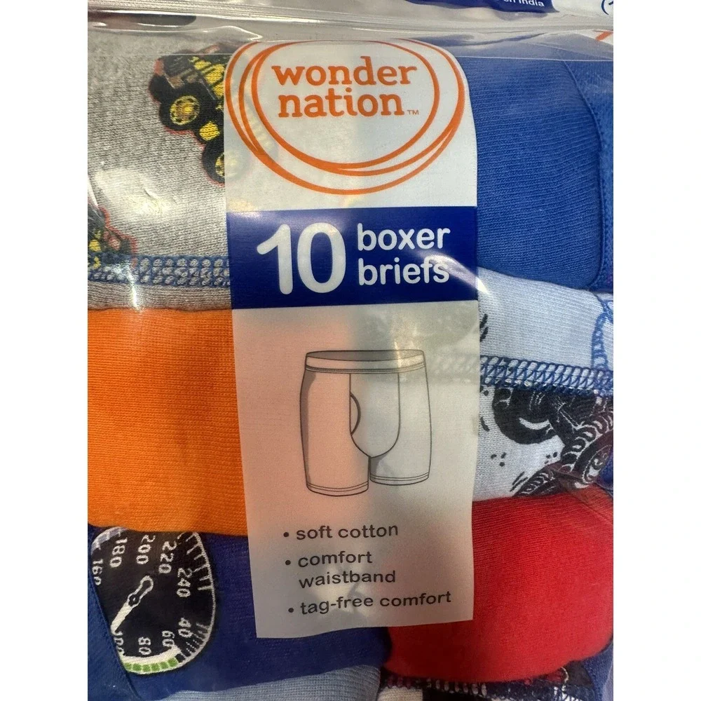 WONDER NATION boys underwear boxer briefs 10 pack SIZE XXL 2XL 18‎